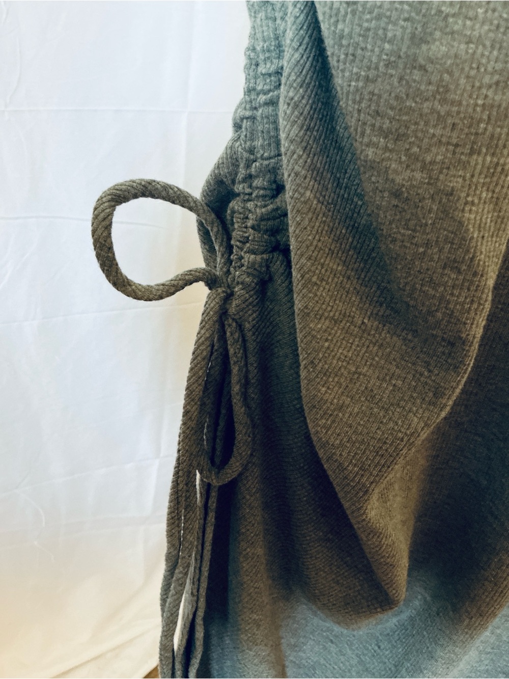 Gilli Ribbed Side Ruched Tank Midi Dress Gray Size L NWOT - Picture 6 of 8